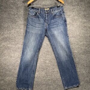 Carbon2Cobalt Jeans Mens 32x32 Straight Leg Button Fly Whisker Fade Honey Comb